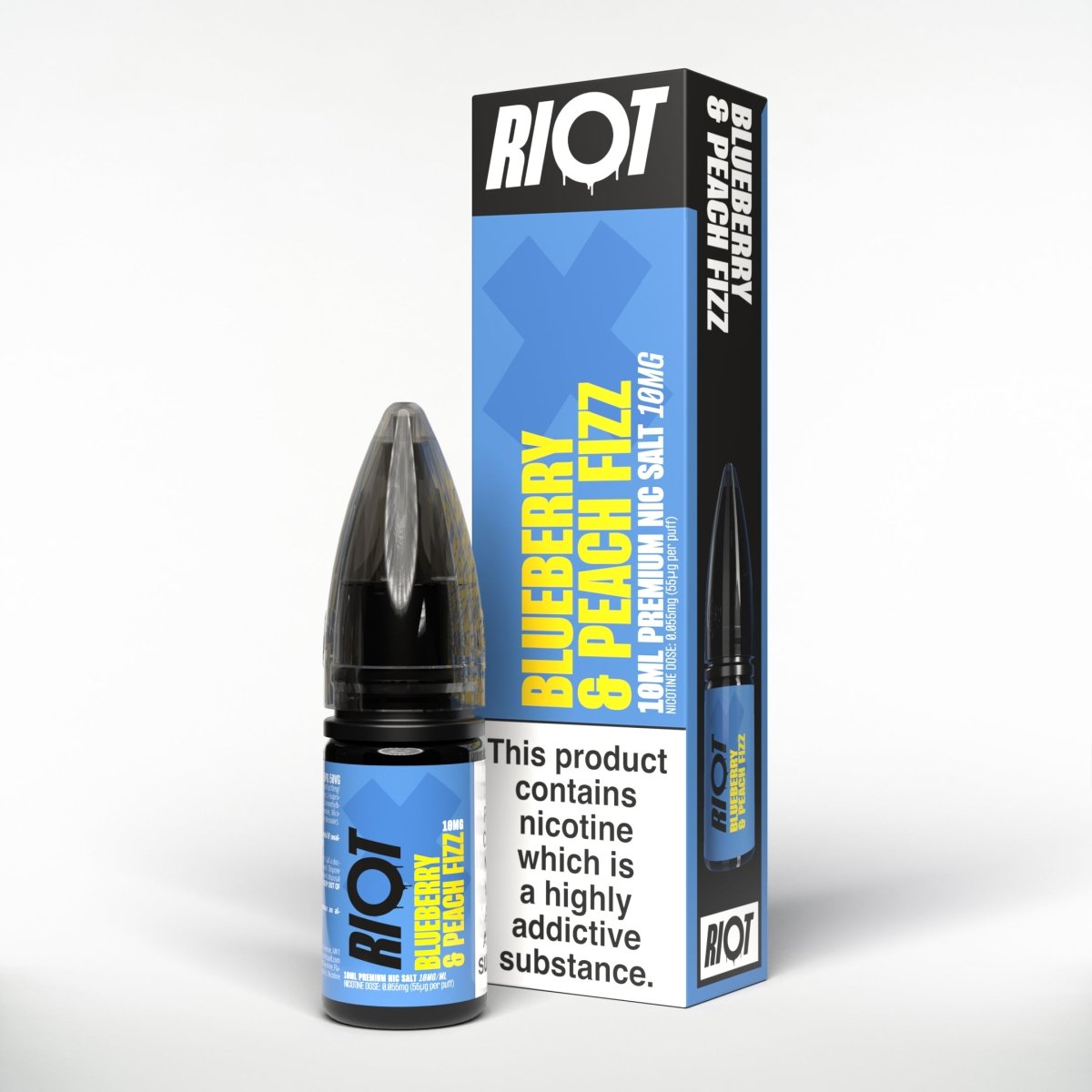 RIOT X BLUEBERRY PEACH FIZZ 10ML NIC SALT E - LIQUID - Super E - cig