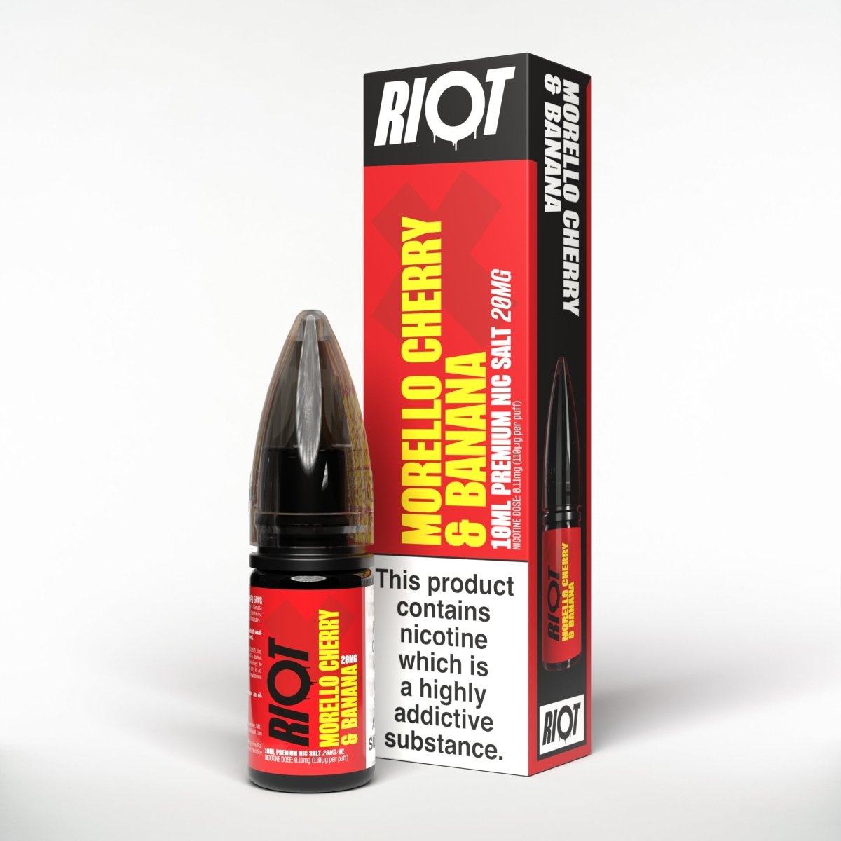 RIOT X MORELLO CHERRY & BANANA 10ML NIC SALT E - LIQUID - Super E - cig