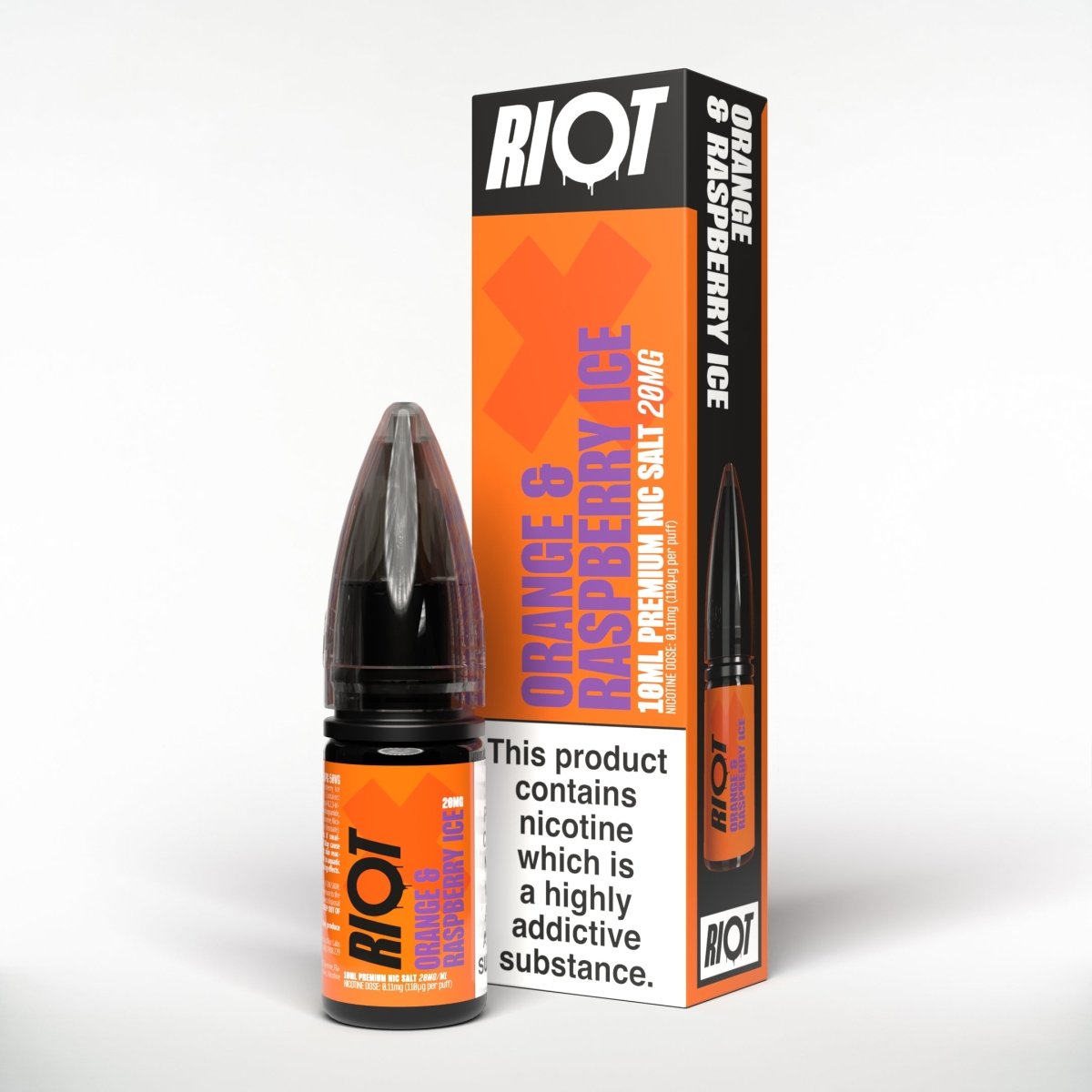 RIOT X ORANGE & RASPBERRY ICE 10ML NIC SALT E - LIQUID - Super E - cig