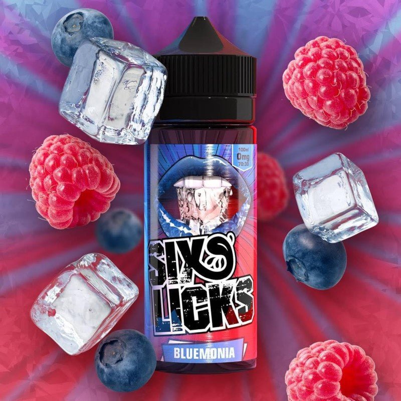SIX LICKS - 100ML BLUEMONIA 0MG SHORTFILL E LIQUID - Super E-cig