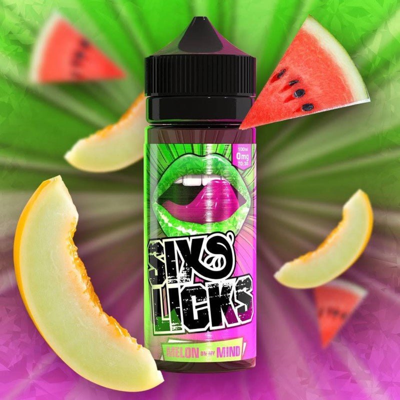 SIX LICKS - 100ML MELON ON MY MIND 0MG SHORTFILL E LIQUID - Super E-cig
