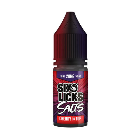 SIX LICKS - 10ML CHERRY ON TOP NIC SALT E LIQUID - Super E-cig