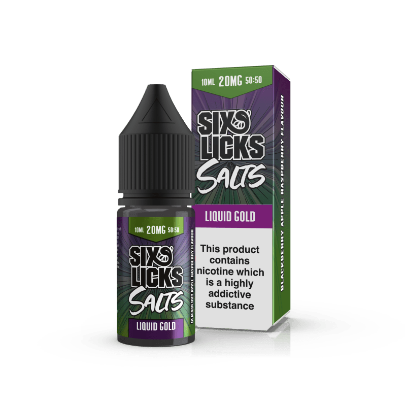 SIX LICKS - 10ML LIQUID GOLD NIC SALT E LIQUID - Super E-cig