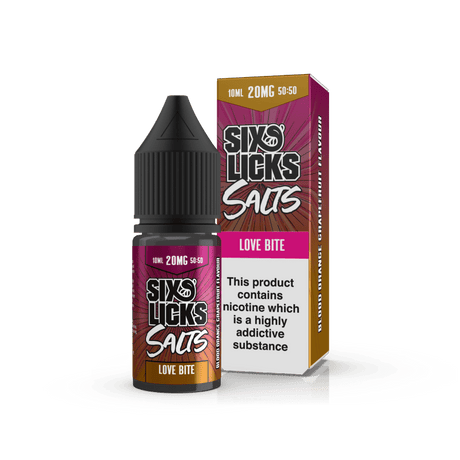 SIX LICKS - 10ML LOVE BITE NIC SALT E LIQUID - Super E-cig