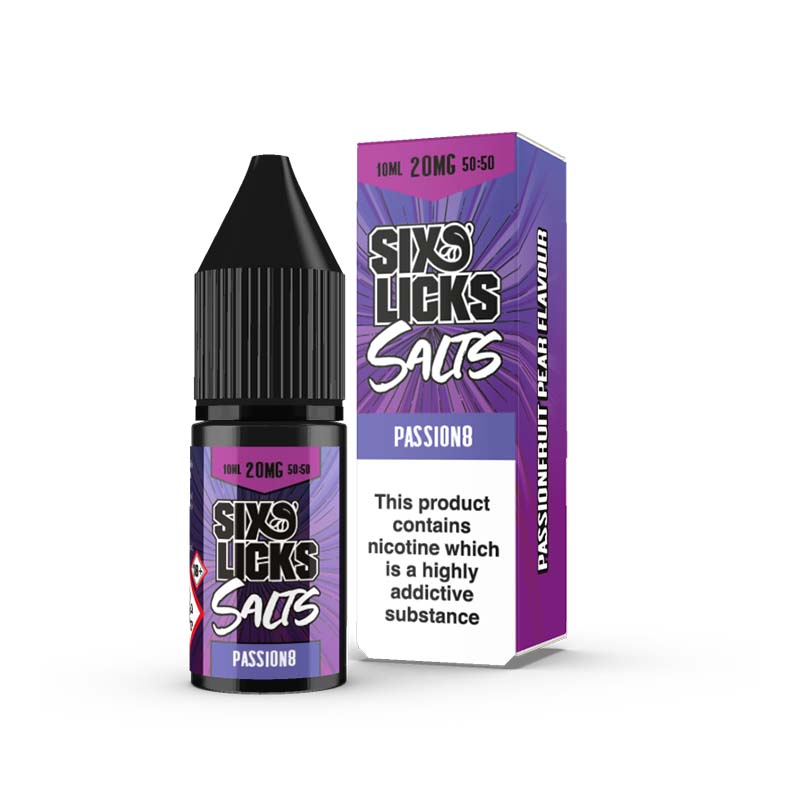 SIX LICKS - 10ML PASSION8 NIC SALT E LIQUID - Super E-cig