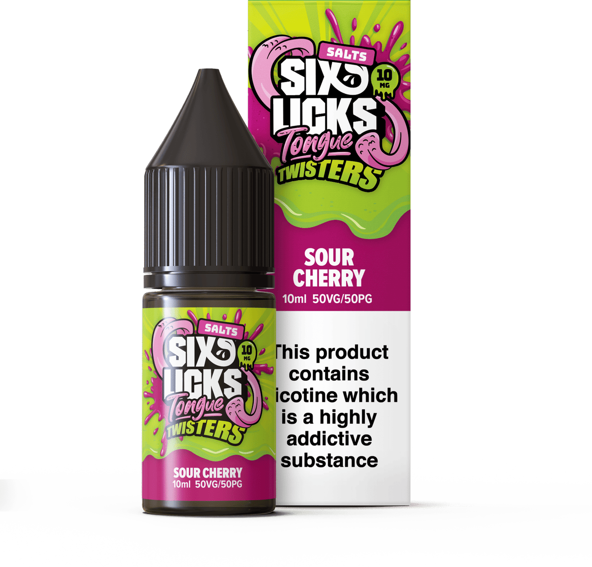 SIX LICKS - 10ML TONGUE TWISTERS SOUR CHERRY NIC SALT E LIQUID - Super E-cig