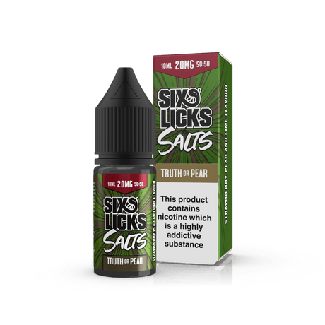 SIX LICKS - 10ML TRUTH OR PEAR NIC SALT E LIQUID - Super E-cig