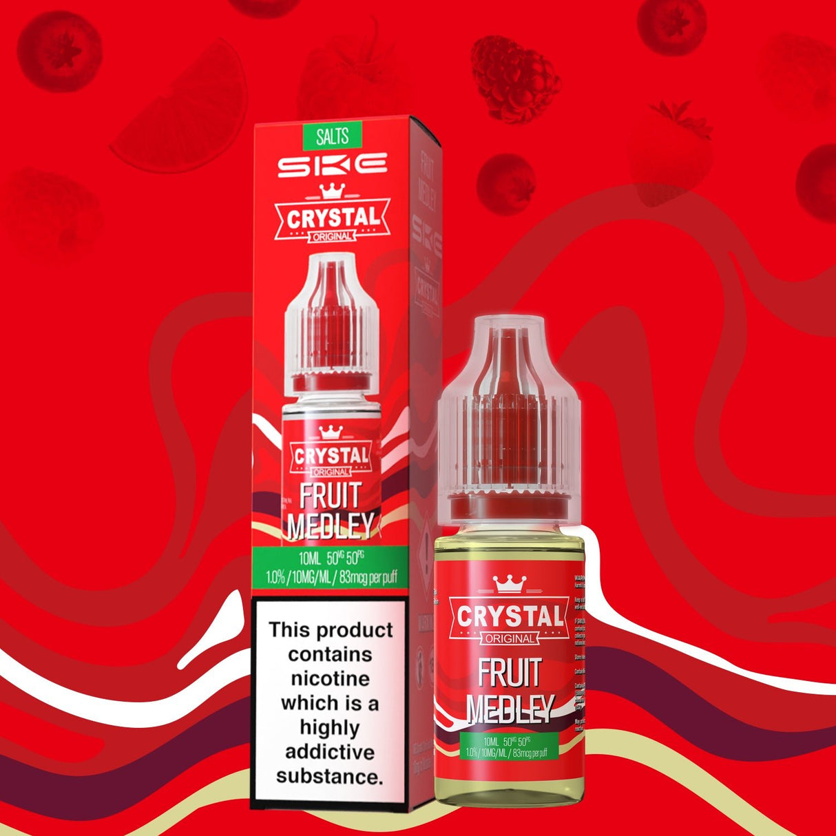 SKE - 10ML CRYSTAL ORIGINAL FRUIT MEDLEY NIC SALT E LIQUID - Super E-cig