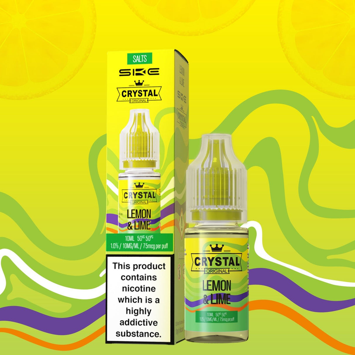 SKE - 10ML CRYSTAL ORIGINAL LEMON & LIME NIC SALT E LIQUID - Super E-cig