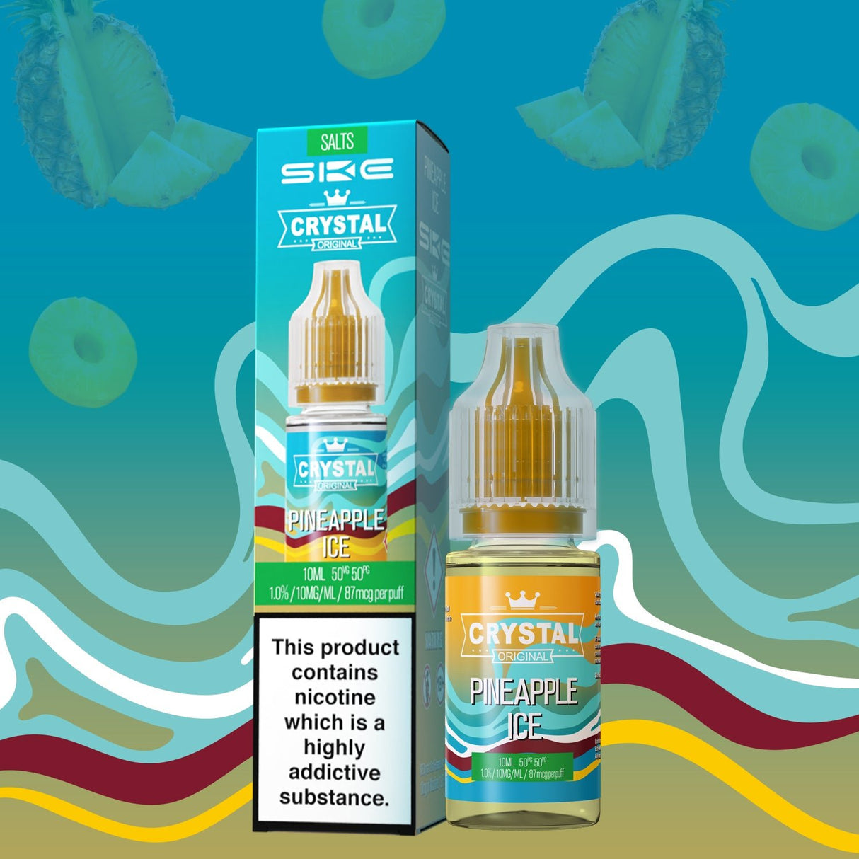 SKE - 10ML CRYSTAL ORIGINAL PNIEAPPLE ICE NIC SALT E LIQUID - Super E-cig