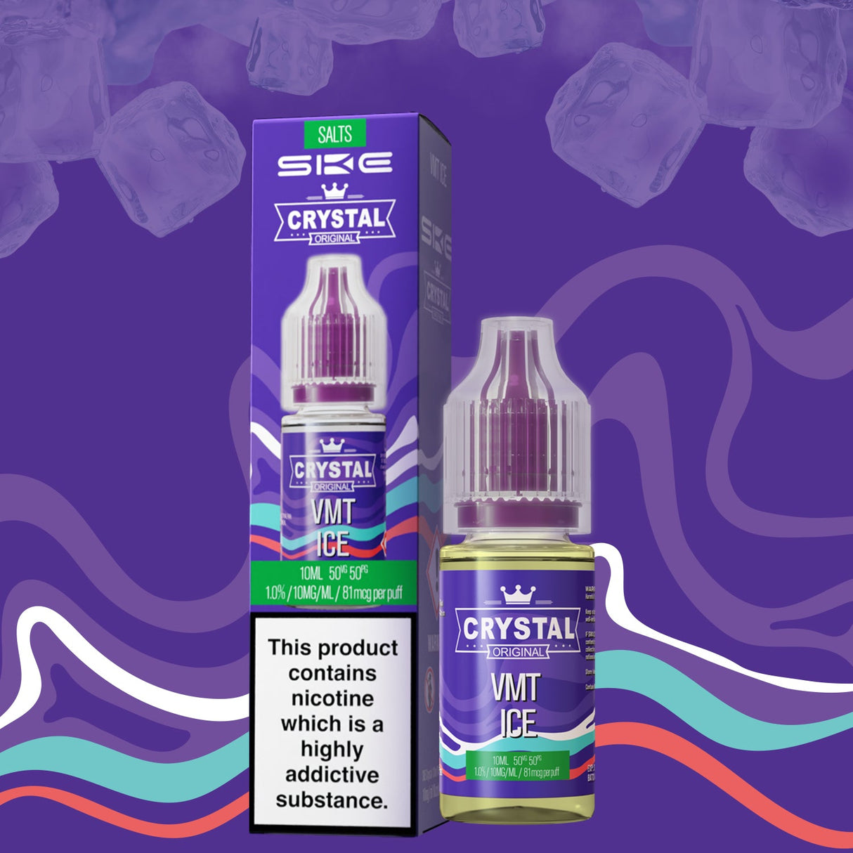 SKE - 10ML CRYSTAL ORIGINAL VMT ICE NIC SALT E LIQUID - Super E-cig