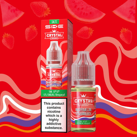 SKE - 10ML CRYSTAL ORIGINAL WATERMELON STRAWBERRY NIC SALT E LIQUID - Super E-cig