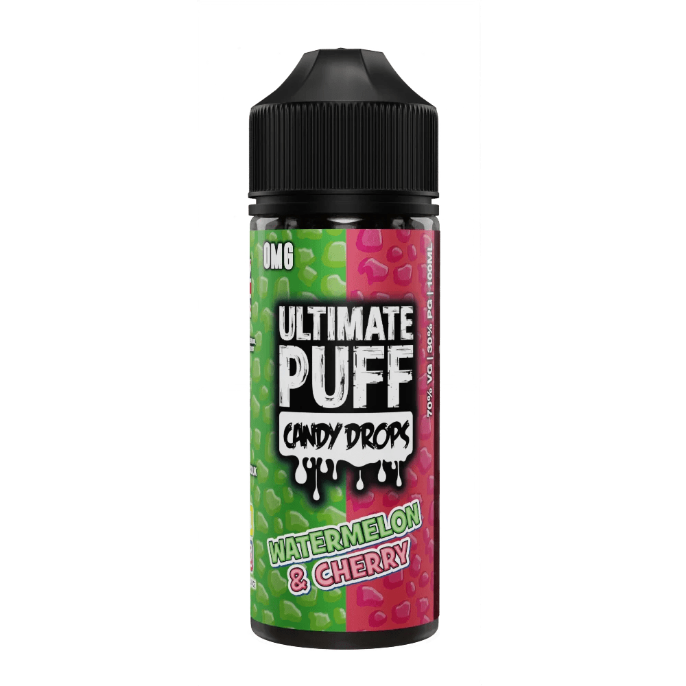 ULTIMATE PUFF - 100ML CANDY DROP WATERMELON CHERRY 0MG SHORTFILL E LIQUID - Super E-cig