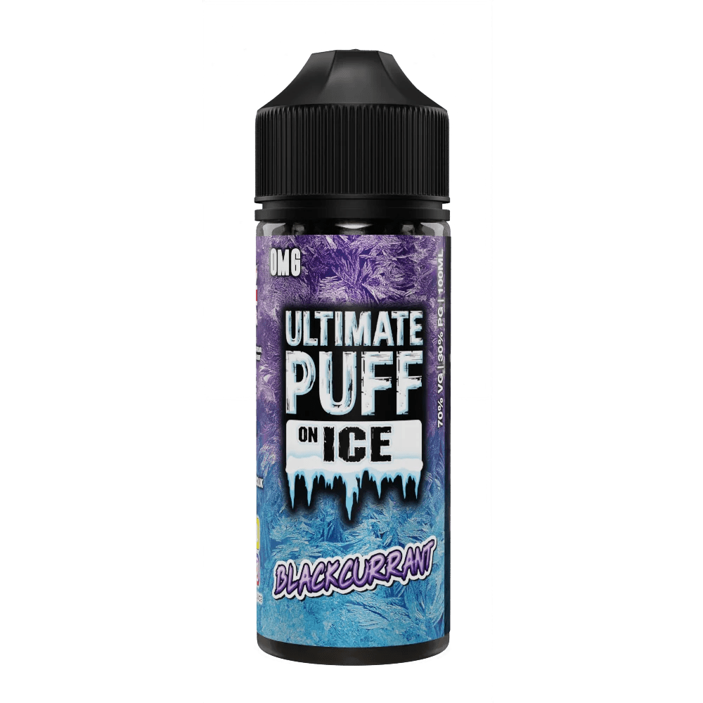 ULTIMATE PUFF - 100ML ON ICE BLACKCURRANT 0MG SHORTFILL E LIQUID - Super E-cig