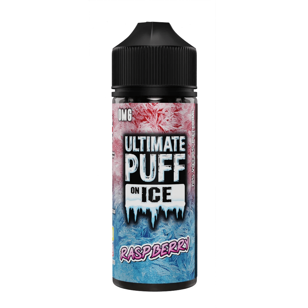ULTIMATE PUFF - 100ML ON ICE RASPBERRY 0MG SHORTFILL E LIQUID - Super E-cig