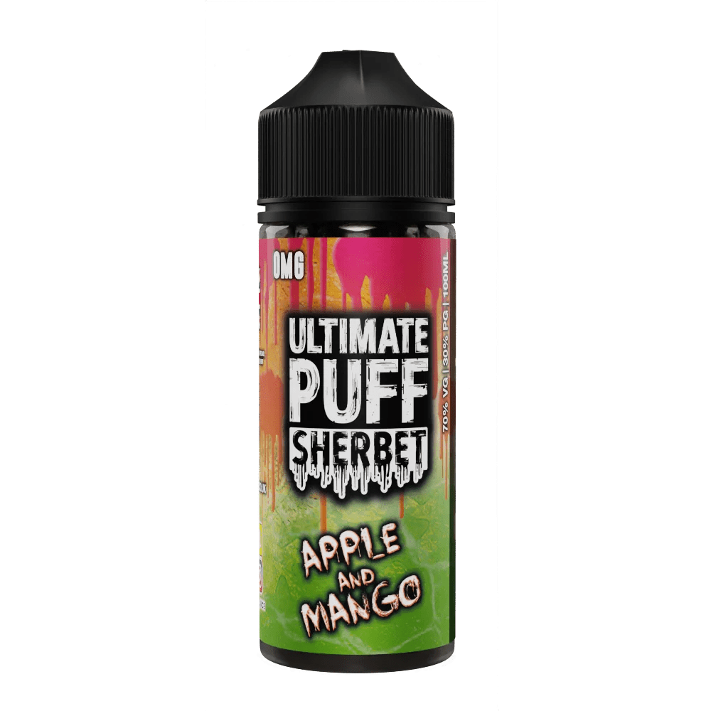 ULTIMATE PUFF - 100ML SHERBET APPLE MANGO 0MG SHORTFILL E LIQUID - Super E-cig