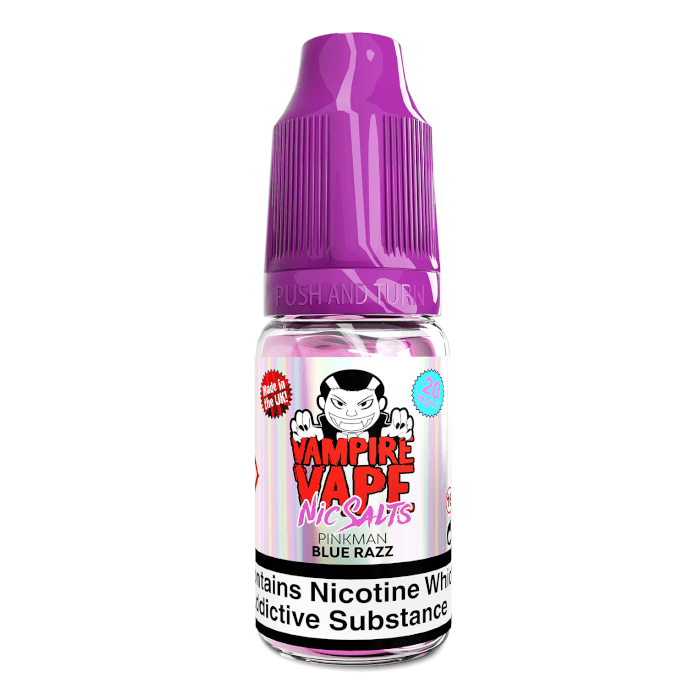VAMPIRE VAPE - 10ML PINKMAN BLUE RAZZ NIC SALT E LIQUID - Super E-cig