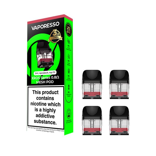 VAPORESSO XROS SERIES COREX 3.0 REPLACEMENT PODS 4 PACK - Super E - cig