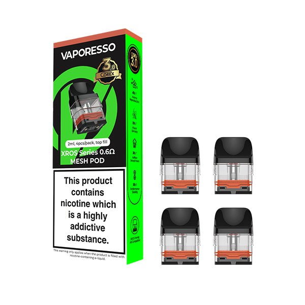 VAPORESSO XROS SERIES COREX 3.0 REPLACEMENT PODS 4 PACK - Super E - cig