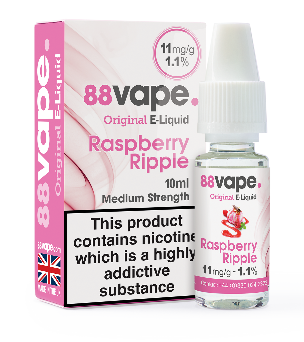 88VAPE - 10ML RASPBERRY RIPPLE E LIQUID 10 PACK - Super E-cig Ltd