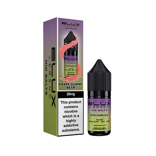 ELUX LEGEND GRAPE GUMMY BEAR 10ML NIC SALT E-LIQUID
