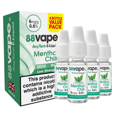 88VAPE - 10ML MENTHOL CHILL E LIQUID - Super E-cig