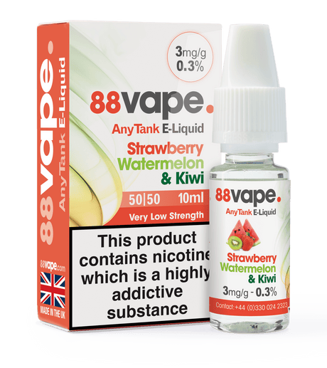 88VAPE - 10ML STRAWBERRY WATERMELON & KIWI E LIQUID - Super E-cig