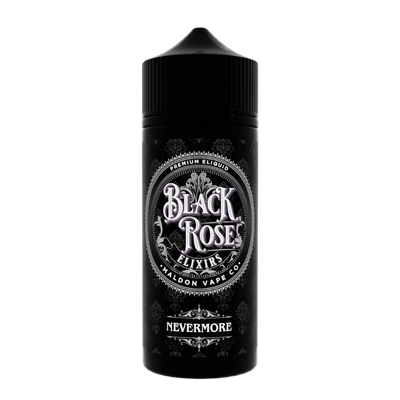 BLACK ROSE ELIXIRS - 100ML NEVERMORE 0MG SHORTFILL E LIQUID - Super E-cig