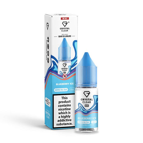 CRYSTAL CLEAR BLUEBERRY ICE 10ML NIC SALT E - LIQUID - Super E - cig