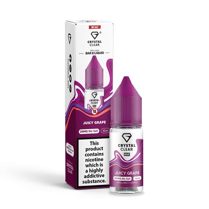 CRYSTAL CLEAR JUICY GRAPE 10ML NIC SALT E - LIQUID - Super E - cig