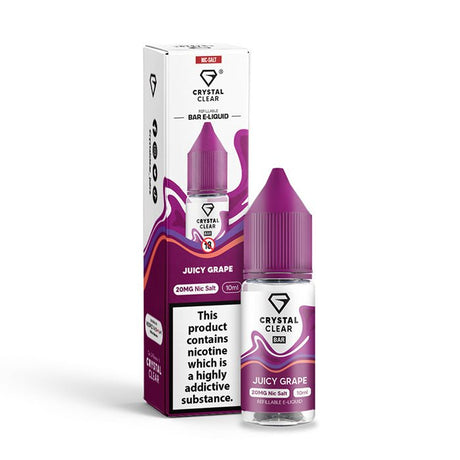 CRYSTAL CLEAR JUICY GRAPE 10ML NIC SALT E - LIQUID - Super E - cig