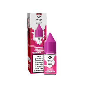 CRYSTAL CLEAR STRAWBERRY RASPBERRY CHERRY FUSION 10ML NIC SALT E - LIQUID - Super E - cig