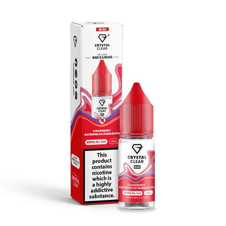 CRYSTAL CLEAR STRAWBERRY WATERMELON BUBBLEGUM 10ML NIC SALT E - LIQUID - Super E - cig