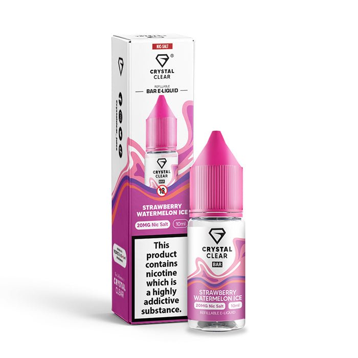 CRYSTAL CLEAR STRAWBERRY WATERMELON ICE 10ML NIC SALT E - LIQUID - Super E - cig