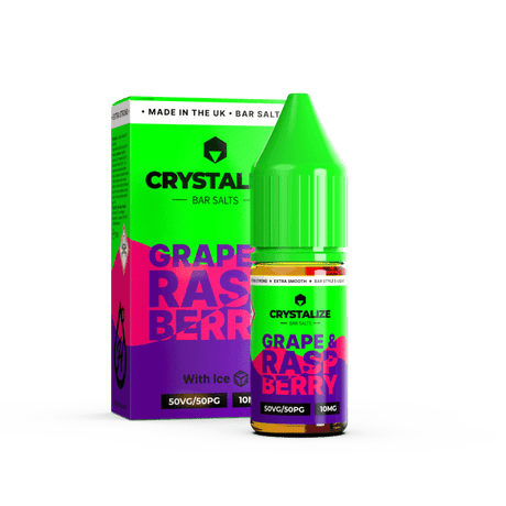 CRYSTALIZE BAR SALTS GRAPE & RASPBERRY 10ML NIC SALT E - LIQUID - Super E - cig