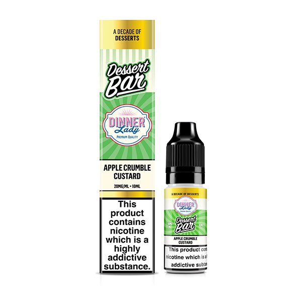 DINNER LADY DESSERT BAR APPLE CRUMBLE CUSTARD 10ML NIC SALT E - LIQUID - Super E - cig