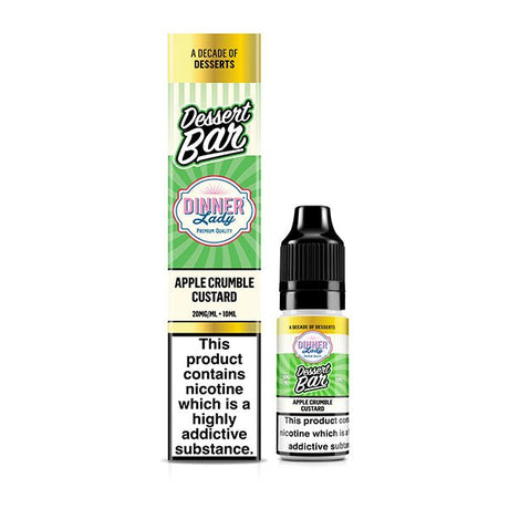 DINNER LADY DESSERT BAR APPLE CRUMBLE CUSTARD 10ML NIC SALT E - LIQUID - Super E - cig