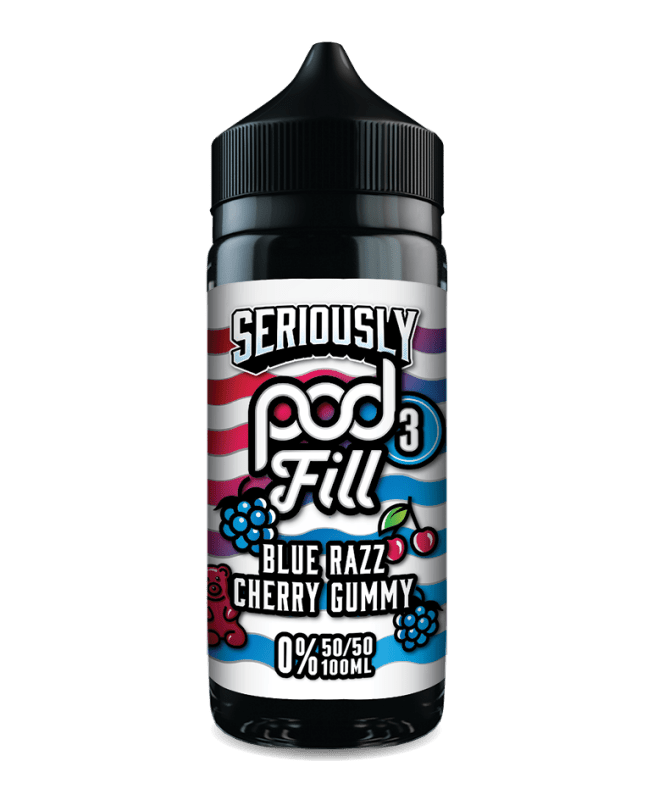 DOOZY SERIOUSLY PODFILL BLUE RAZZ CHERRY GUMMY 100ML SHORTFILL E - LIQUID - Super E - cig