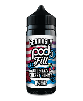 DOOZY SERIOUSLY PODFILL BLUE RAZZ CHERRY GUMMY 100ML SHORTFILL E - LIQUID - Super E - cig