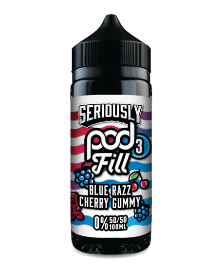 DOOZY SERIOUSLY PODFILL BLUE RAZZ CHERRY GUMMY 100ML SHORTFILL E - LIQUID - Super E - cig