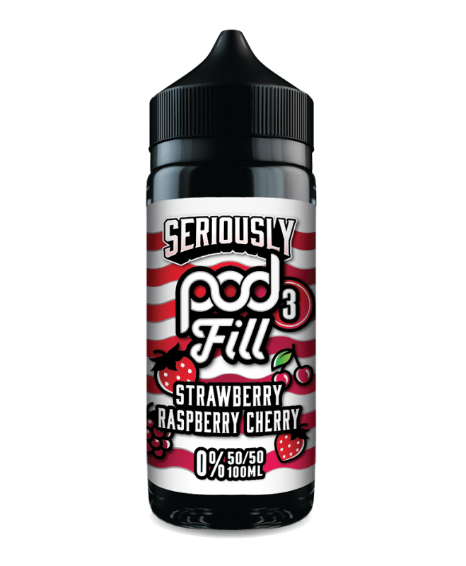 DOOZY SERIOUSLY PODFILL STRAWBERRY RASPBERRY CHERRY 100ML SHORTFILL E - LIQUID - Super E - cig
