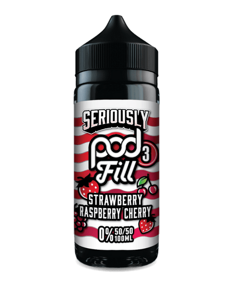 DOOZY SERIOUSLY PODFILL STRAWBERRY RASPBERRY CHERRY 100ML SHORTFILL E - LIQUID - Super E - cig