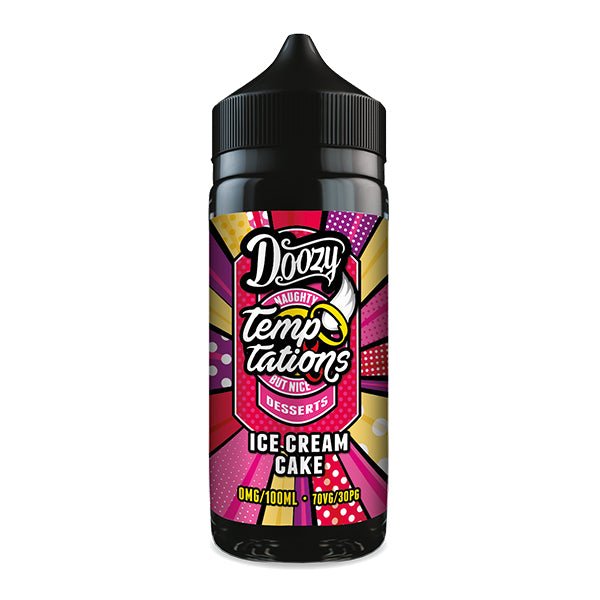 DOOZY VAPE CO - 100ML TEMPTATIONS ICE CREAM CAKE 0MG SHORTFILL E LIQUID - Super E-cig