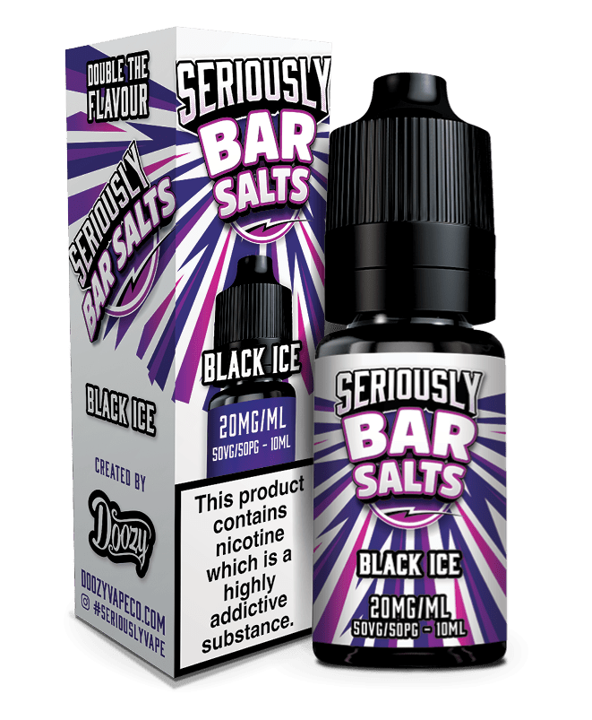 DOOZY VAPE CO SERIOUSLY BAR SALTS BLACK ICE 10ML NIC SALT E-LIQUID| £3.50|  10 FOR £20 – Super E-cig