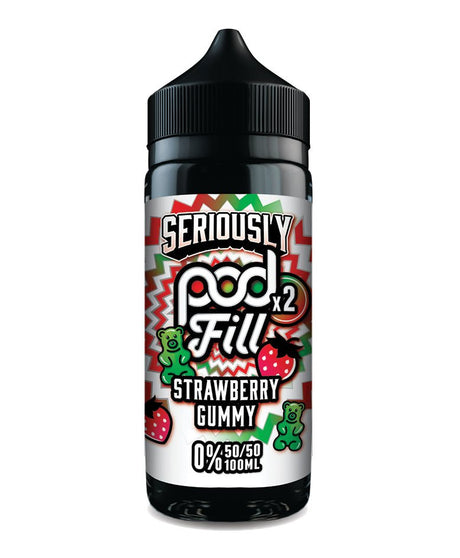 DOOZY VAPE CO SERIOUSLY PODFILL STRAWBERRY GUMMY 100ML SHORTFILL E - LIQUID - Super E - cig