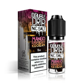 DOUBLE DRIP - 10ML MANGO RASPBERRY ICE CREAM NIC SALT E LIQUID - Super E-cig