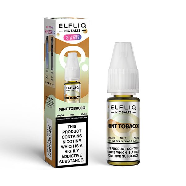 ELF BAR ELFLIQ MINT TOBACCO 10ML NIC SALT E - LIQUID - Super E - cig