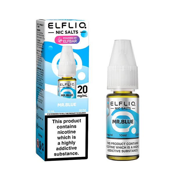 ELF BAR ELFLIQ MR BLUE 10ML NIC SALT E-LIQUID - Super E-cig