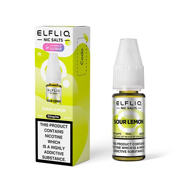 ELF BAR ELFLIQ SOUR LEMON 10ML NIC SALT E - LIQUID - Super E - cig