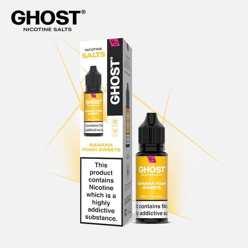 GHOST® SALTS BANANA FOAM SWEETS 10ML NIC SALT E - LIQUID - Super E - cig